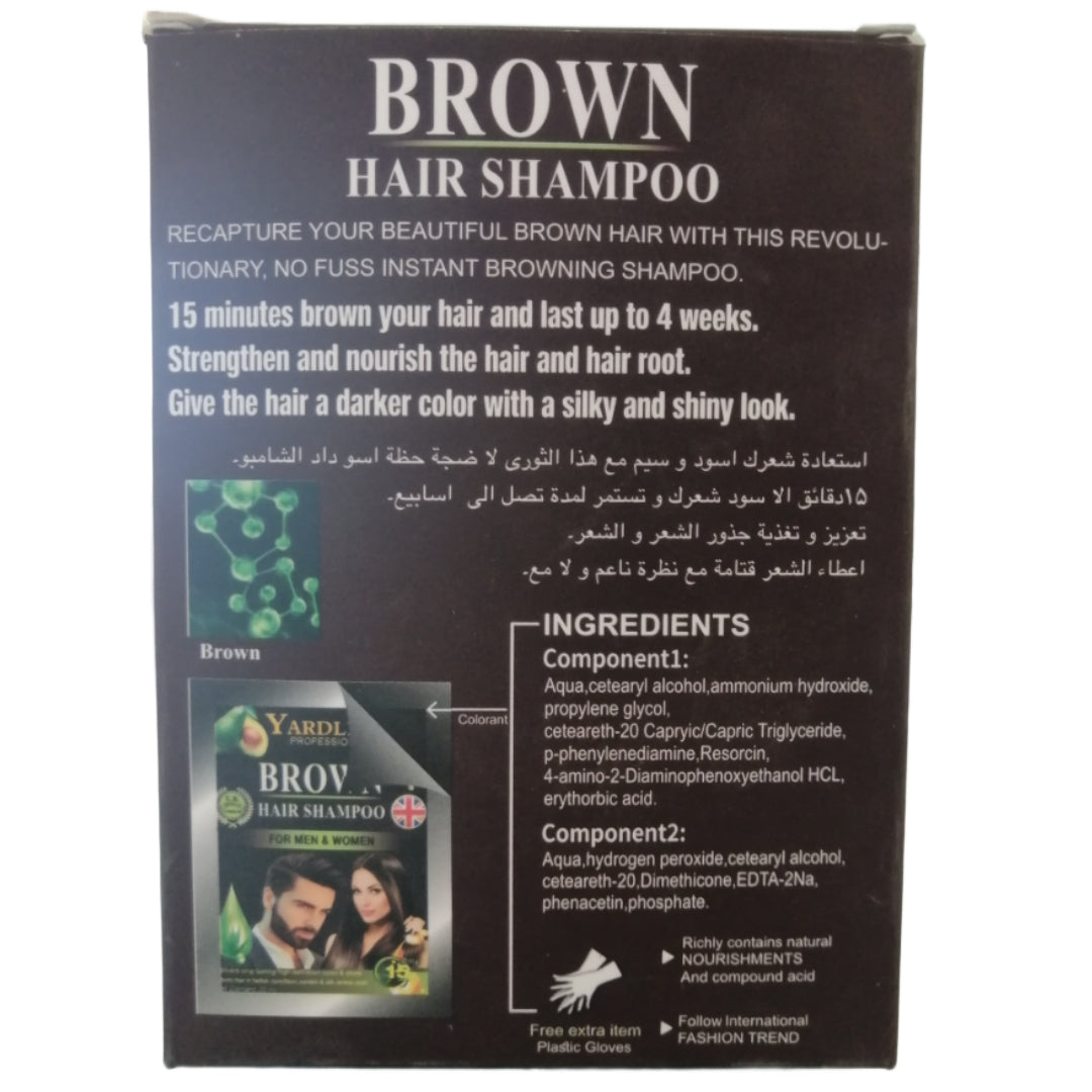 Yardlie Professional Brown Hair Color Shampoo For Women Men Long Lasting Hair Color Shine 20 Ml Dye Hair Only 5 Minutes